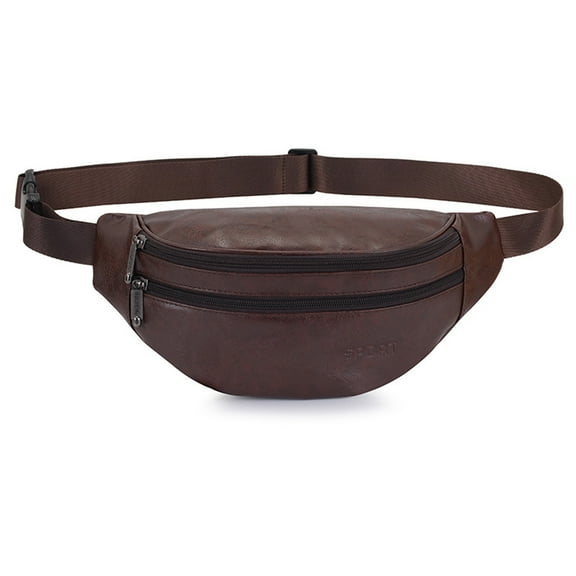 Fanny Pack for Men and Women, Hip Bum Waist Bag for Hiking Running Travel, Multiple Pockets - coffee color