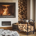 thumbnail image 4 of Support de Bois pour Foyer de 24 Pouces, Support de Rangement en Bois pour Foyer Intérieur Extérieur, Empileur de Bûches en Acier Robuste pour Poêle Foyer Foyer (Tête Simple, 2 Pi), Noir (HY-GT3190), 4 of 8