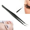 thumbnail image 1 of Pinces à Cils Professionnelles en Acier Inoxydable pour Outils de Maquillage, Extensions de Cils Professionnelles Greffage, Outils de Maquillage pour Greffage d'Extensions, 1 of 8