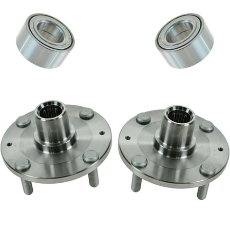 TRQ Front Wheel Hub & Bearing Pair For 04-09 Kia Spectra 5 BHA53210