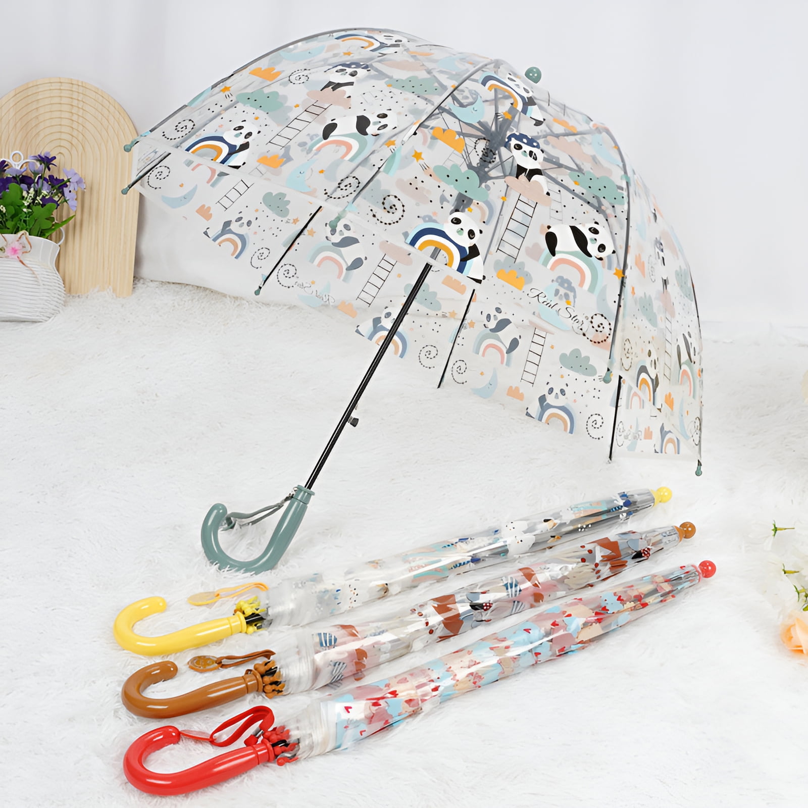 GASTROPOD 2Pcs Kids Umbrella,Colorful Design Umbrella,Convenient and Fun Toddler Umbrella,Style1