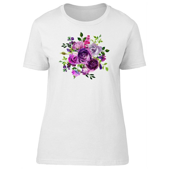 Purple Floral Arrangement T-Shirt Women -Image by Shutterstock, Female XX-Large