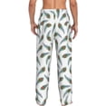 thumbnail image 3 of Uemuo Colorful Grass Pattern Men's Wide Leg Palazzo Lounge Pants with Pockets Light Weight Loose Comfy Casual Pajama Pants-Large, 3 of 9
