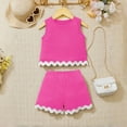 thumbnail image 3 of Yiyuu Girls Summer Outfits Casual Beach Lace Tank Top and Shorts Set, 2-Piece, Sizes 4-5, 3 of 3