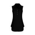 thumbnail image 5 of Antinious Women Solid Sleeveless Collared Half Placket Loose Airy Soft Gentle Light Summer Casual Dresses, 5 of 5