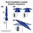 thumbnail image 4 of Gianna 10 FT 3-Layer Solar Patio Umbrella, 32 LED Lights Market Umbrella with Adjustable Tilt, 8-Rib Outdoor Sunshade for Backyard, Deck and Poolside，Navy Blue, 4 of 7