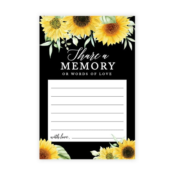 Koyal Wholesale Share a Memory Cards, Sunflowers Cards for Wedding, Life Memories, 4" x 6", 52-Pk
