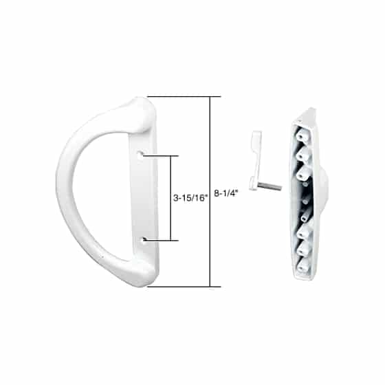 Crl White Sliding Glass Door Handle Set With 3 15 16 Holes From Truth Hardware