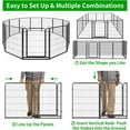 thumbnail image 5 of Dog Playpen Outdoor Extra Wide 12 Panels Heavy Duty Dog Fence 40" Height Anti-Rust with Doors Portable for RV Camping Yard, Total 32FT, 79 Sq.ft, Snowy Black, 5 of 10