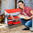 thumbnail image 3 of Tuekys 10 Hole Chicken Nesting Boxes, Metal Chicken Egg Laying Box with Swing Perch and Rollout for Chicken Coop, Red, 3 of 8