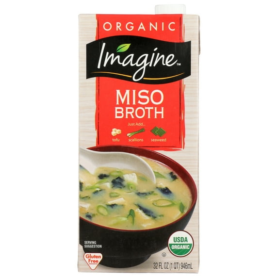 (12 Pack)Imagine Foods Organic Miso Broth, 32 oz.