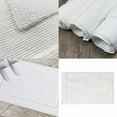 thumbnail image 3 of Xiao Hua 2 alfombrillas de baño clásicas de algodón blanco, absorbentes, para hotel, spa, ducha, baño [no aptas para baño], lavables a máquina., 3 of 5