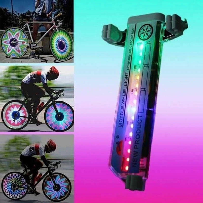 Wusuowei 3D Bicycle Spoke LED Lights 1/2pcs Colorful Bicycle Wheel Light 32 Pattern 16 pair LED Bike Spokes Light for Wheel Tire 