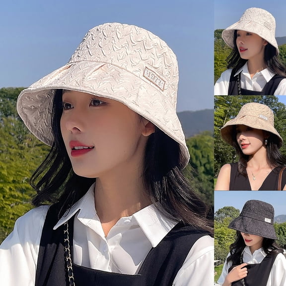 Bucket Hat Brim Sun Hat for Women Summer UV Protection Packable Beach Travel Casual Cap Black