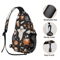 thumbnail image 3 of Sling Backpack,Halloween Ghosts and Spooky Elements Sling Bag with Water Bottle Holder,Waterproof Sling Bag for Men/Women with Headphone Jack for Hiking,Travel, 3 of 6