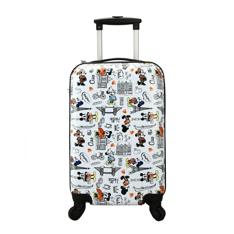 Disney Mickey Minnie Mouse Piece Hard Shell Travel Suitcase