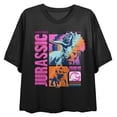 thumbnail image 4 of Jurassic World Neon Gamescape Crew Neck Short Sleeve Women's Black Crop Top-XL, 4 of 7