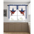 thumbnail image 4 of Swag Curtains, 4th of July Patriotic American Flag Freedom Stars Rod Pocket Kitchen Curtains Valances Tier Curtains Swag Valance Curtains for Bedroom Living Room 36" x 45", 2 Panels, 4 of 6