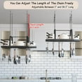 thumbnail image 5 of Hexagon Ceiling Pot Rack Hanging Pan Rack Hanging with 15 Hooks, 34" Metal Hanging Pots and Pans Ceiling Mount Organizer Rack, Pot and Pan Hangers for Kitchen Cookware Utensils, 5 of 16