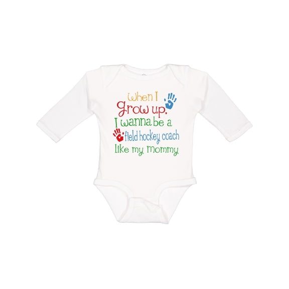 Inktastic Field Hockey Coach Like Mommy Boys or Girls Long Sleeve Baby Bodysuit