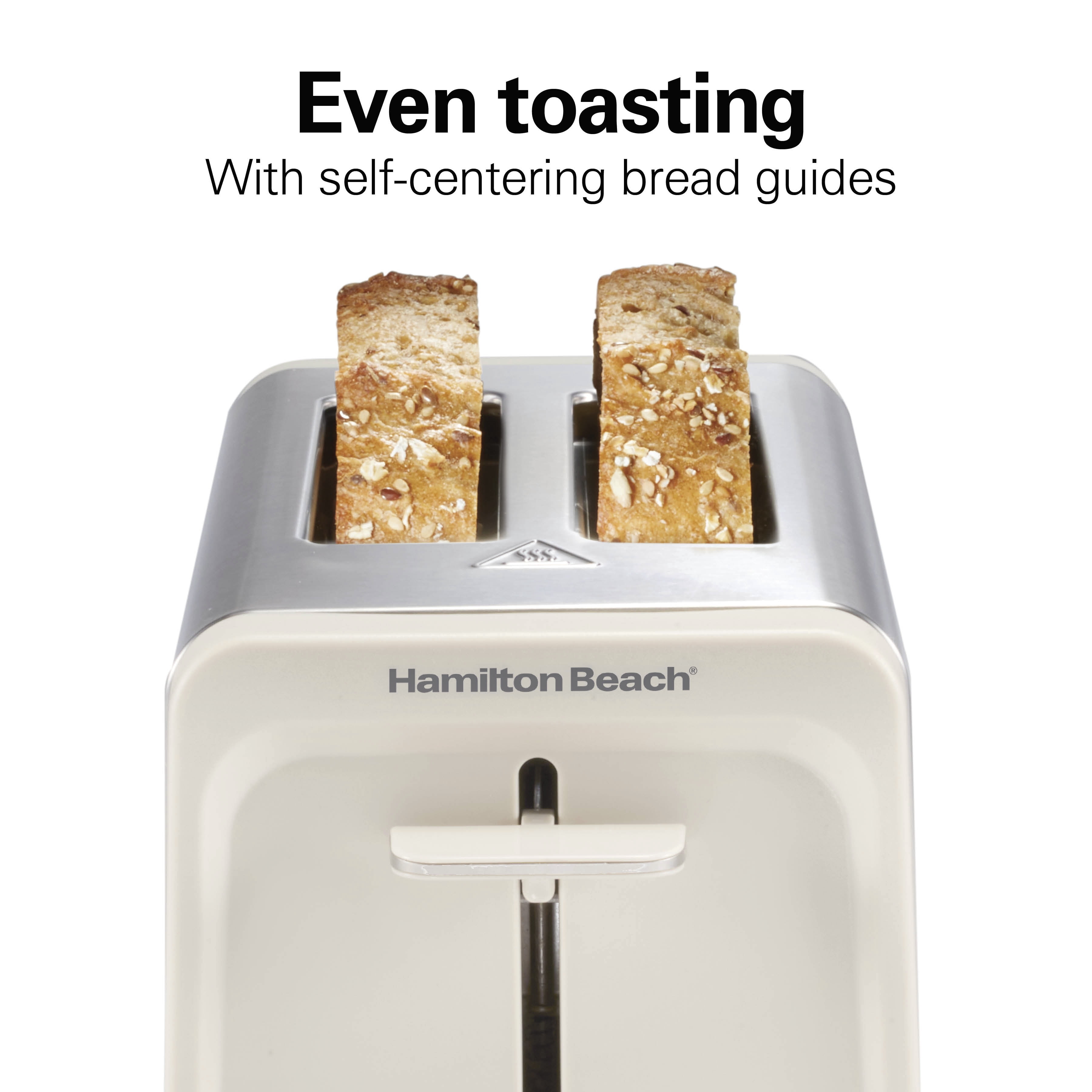 Hamilton Beach Contemporary 2 Slice Toaster with Wide Slots, Bagel Function, Toast Boost, Auto Shutoff, Sandstone