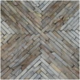 thumbnail image 5 of DecMode 16" x 20" Gray Mother of Pearl Shell Handmade Hourglass Geometric Accent Table with Linear Mosaic Pattern, 1-Piece, 5 of 16