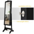 thumbnail image 3 of RONG-3 Jewelry Armoire with Full Length Mirror, Lockable Standing Jewelry Cabinet, Mirror with Jewelry Storage, Ring Earring Necklace Makeup Display, Jewelry Organizer Box for Women ,Black, 3 of 9