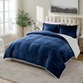 thumbnail image 4 of VK·LIVING Fleece Throw Sherpa Blanket for Bed or Couch Oversized Weighted Warm Reversible Machine Washable Medium Weight Home Decor Giftable Throw,Blue,90"x90", 4 of 8