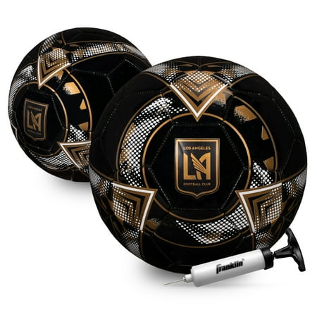 Franklin Sports MLS Los Angeles FC Soccer Ball - Official Size 5 Soccer Ball - Regulation Size + Weight Soccer Ball for Kids + Adults - Boys + Girls Soccer Ball - Air Pump Included