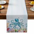 thumbnail image 2 of Burlap Table Runner 70 Inches Long, Octopus Ocean Coral Starfish Non-Slip Kitchen Table Runners for Dining Room Everyday Use Party Table Decorations Sea Monster Underwater World, 2 of 9