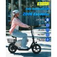thumbnail image 6 of ZDZA Electric Scooter with Seat 750W Peak Motor with Carry Basket, 20Miles 20mph Foldable E Scooter for Commuting, UL 2272, 6 of 12