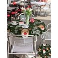 thumbnail image 4 of Outdoor Tablecloth with Umbrella Hole and Zipper, Christmas Santa Claus Round Table Cloth 60 Inch Waterproof Tablecloth, Cartoon Xmas Elk Snowflakes Black Picnic Table Cover for Patio Camping, 4 of 7