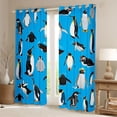 thumbnail image 2 of Homewish Kawaii Penguin Kids Black Out Curtains, Cute Cartoon Animal Curtains Pack of 2 (42x63 Each), Funny Ocean Sealife Bedroom Curtains, Curtains Blackout Home Decor, 2 of 6