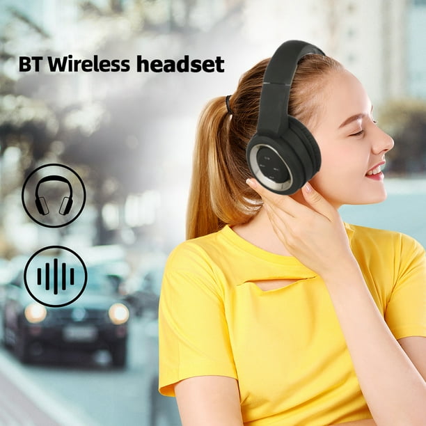 Audífonos TR905 con señal fuerte y compatible con Bluetooth para música (negro plateado)