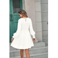thumbnail image 4 of Femmes 2023 Décontracté Manches Longues Col Rond Élastique Taille Fluide Étagé Mini-Robe, 4 of 6
