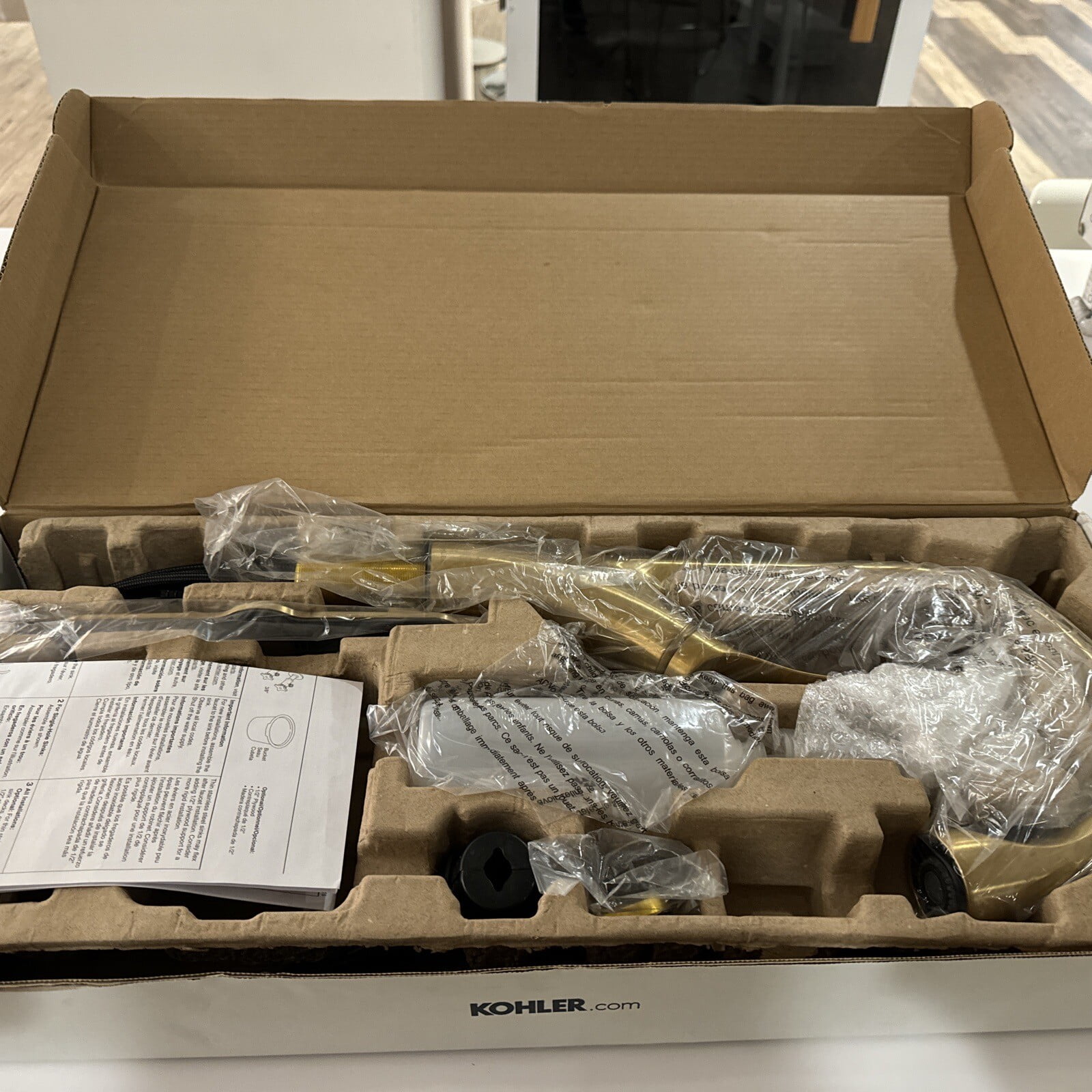 Kohler Brushed Gold Transitional Pull Down Kitchen Faucet 1PREC26448-SD-2MB-AA
