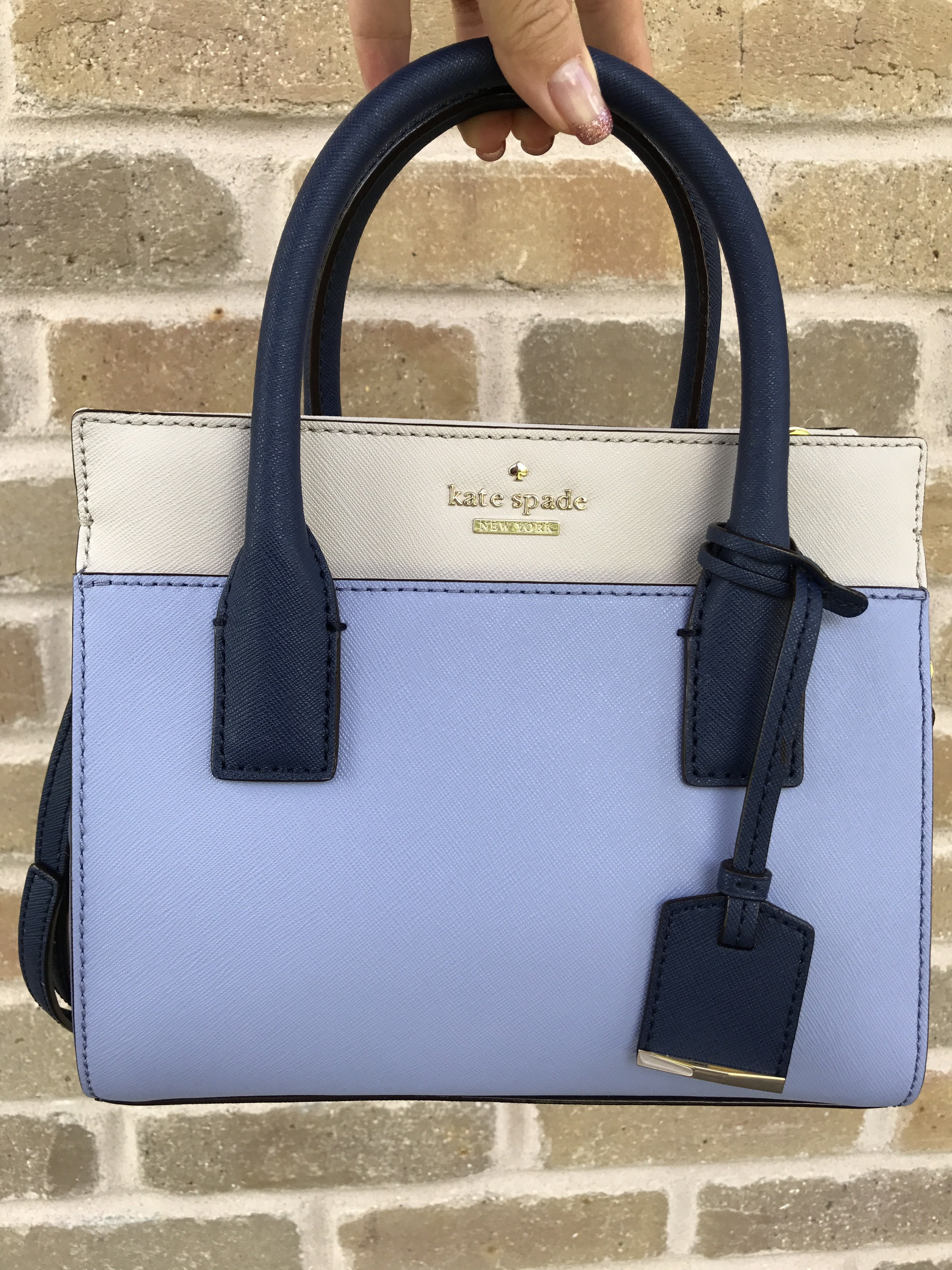 Kate Spade Cameron Street Mini Candace Satchel Bag in Light Blue Leather  ref.625602 - Joli Closet