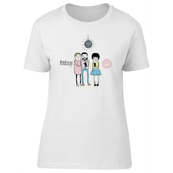 Friday Social Life Selfie Lovers T-Shirt Women -Image by Shutterstock, Female Large