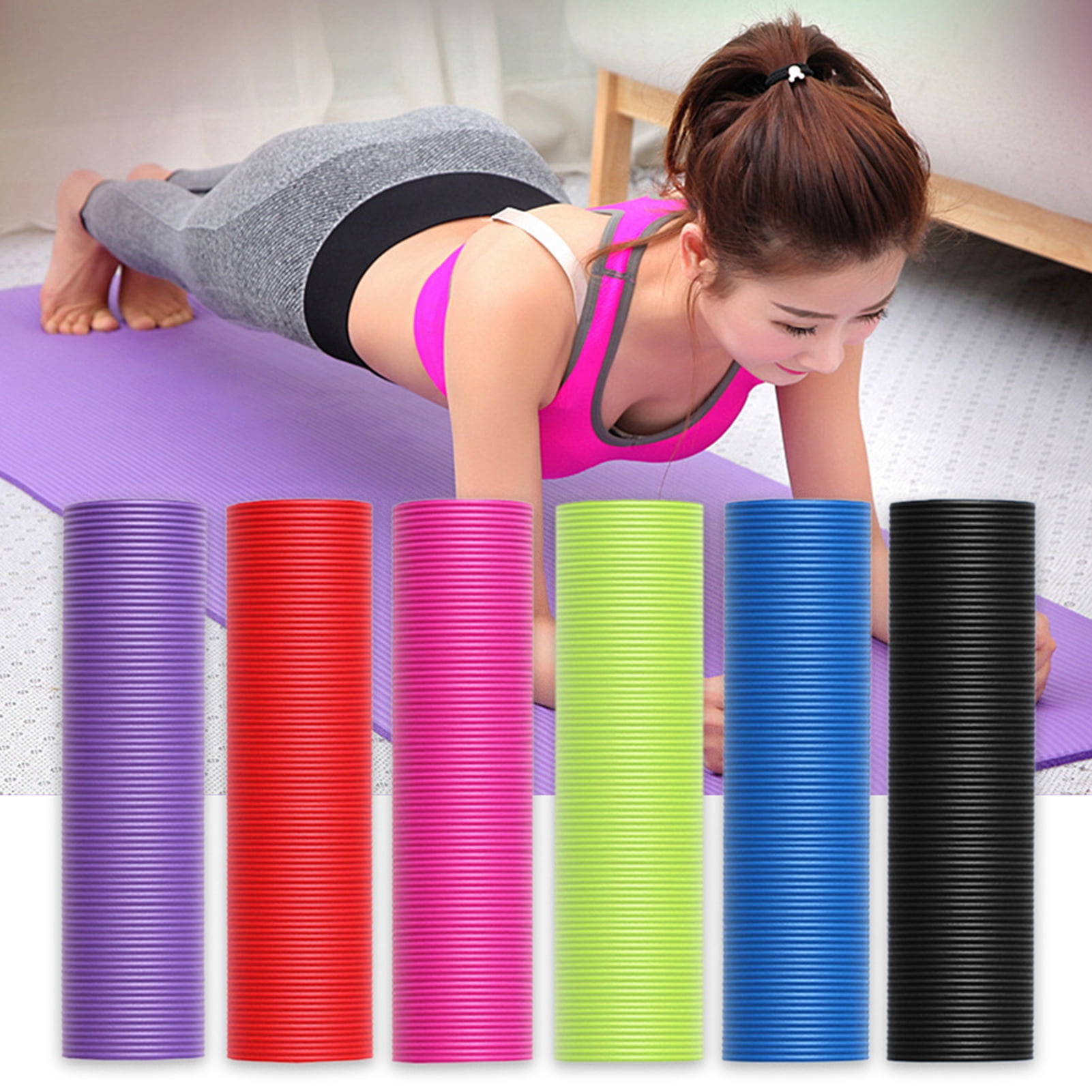Extra Long Yoga-Mat"183cm x 61cm"Fitness Camping Pilates with Strap Bag*Exercise 