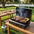 thumbnail image 2 of 25.6'' Gas Griddle Flat Top Grill with Lid, 3-Burner Tabletop Portable Propane Griddle for Outdoor Cooking, BBQ, Camping & Tailgating Barbecue, 45,000BTU Output, 2 of 6