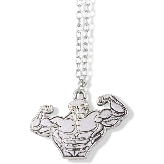 EPJ Muscle Man on Silver Chain Necklace