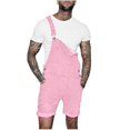 thumbnail image 1 of Men Casual Fash Pocket Denim Shorts Straight Type Overalls - B, 1 of 4
