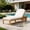 Light Teak, variant on 78.2'' Outdoor Chaise Lounge Set of 2, Premium Acacia Wood Patio Recliner with Arched Backrest