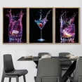 thumbnail image 3 of wall26 Framed Canvas Print Wall Art Set Purple &amp; Blue Splashes of Wine Drinks Cocktails Photography Realism Chic Landscape Colorful Multicolor for Living Room, Bedroom, Office - 24"x36", 3 of 5