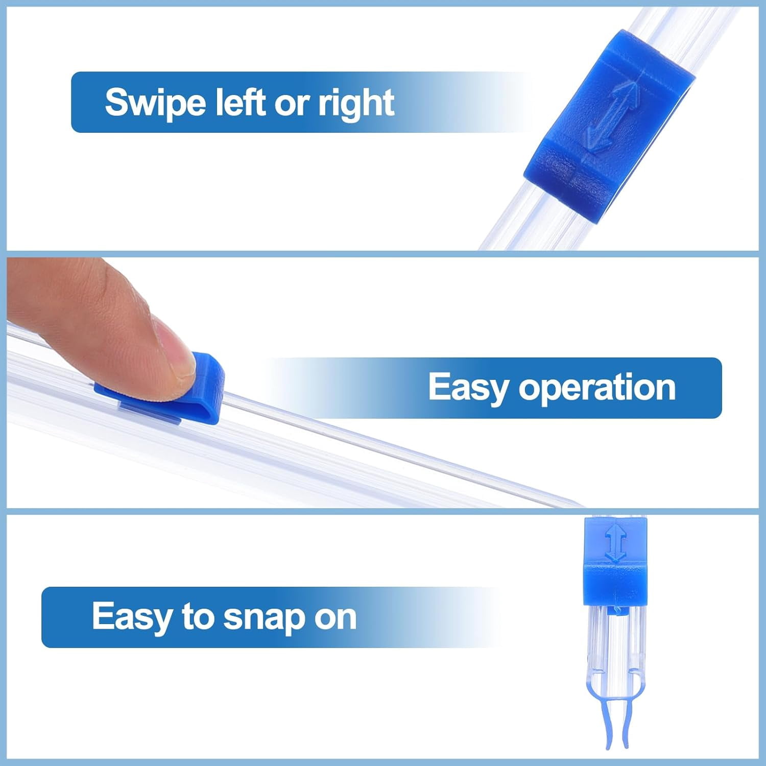 4pcs Plastic Wrap Cutter, 19in Plastic Wrap Slide Cutter Snap Card Slot Installation Replacement for Aluminum Foil Wax Paper Parchment Paper Wrap Dispenser, Blue