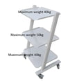 thumbnail image 3 of INTBUYING Mobile Handle Cart Storage Trolley Carbon Steel 3 Layers White, 3 of 8