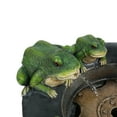 thumbnail image 6 of LuxenHome Black Resin Old Tire Frog Friends Outdoor Fountain, Floor Stacked Water Fountain for Patio Garden Backyard Courtyard 16 Inch, Green/Black, 6 of 6