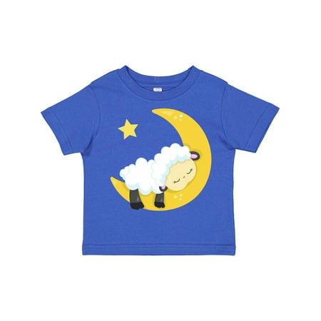 

Inktastic Cute Sheep Sleeping Sheep Moon Stars Sleepy Gift Toddler Boy or Toddler Girl T-Shirt