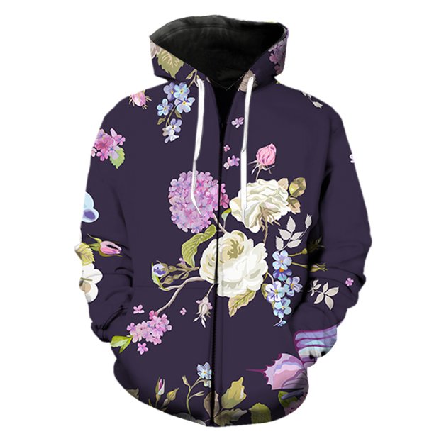 Sudadera con capucha y cremallera para hombre, diseño de mariposa de dibujos animados, unisex, divertida, con capucha, estilo hip hop, Harajuku, con estampado 3D, genial, para primavera y gran tamaño.