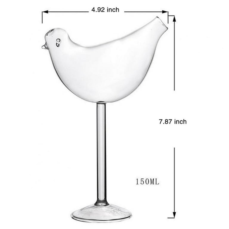 Cocktail Glass Vampire Glasses Drinking Creative Cocktail Wine Glass Unique  Champagne Coupe Glass Bird Shape Martini Goblet Cups Glassware for KTV Home  Bar Club (Clear) 